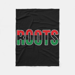 Afro-american Roots - Pan African Unia Flag Distre Fleece Blanket