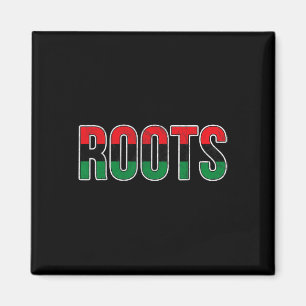 Afro-american Roots - Pan African Unia Flag Distre Magnet