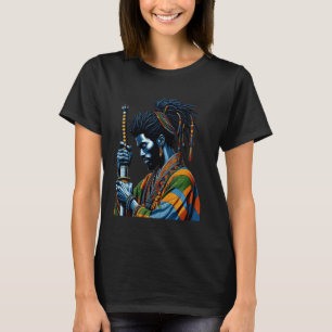 Afro American Samurai Japanese Style Bushido Art T-Shirt