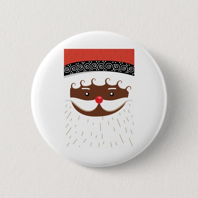 afro american santa 6 cm round badge (Front)
