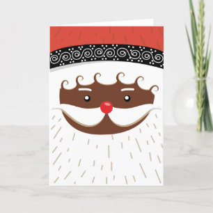 afro american santa holiday card