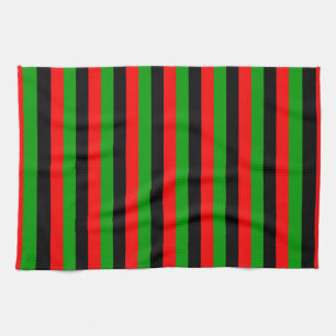 afro american USA Malawi flag stripes pattern blac Tea Towel