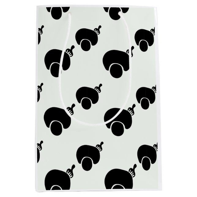 afro and pick black and white gift bag (Front)