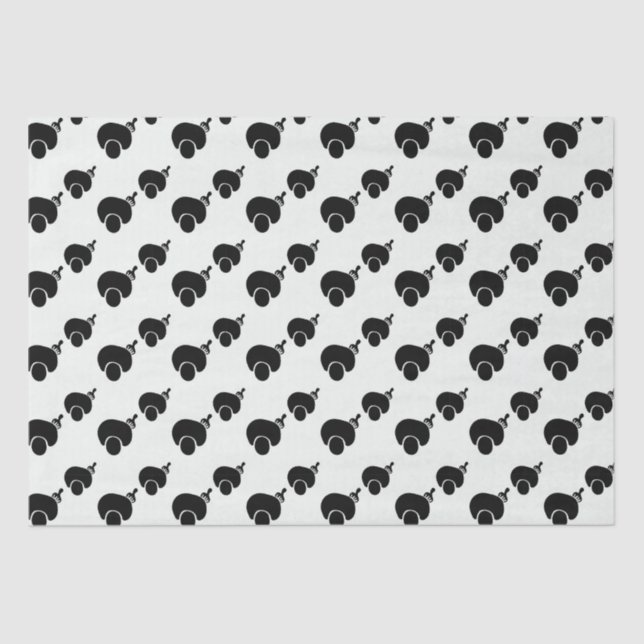 afro and pick black and white tissue paper (Front)