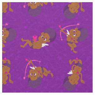 afro angel black cupid african cherub valentine fabric