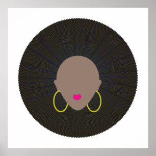 Afro Art Modern Minimalist Silhouette Design Poster