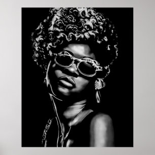 Afro Beauty Woman Portrait (AI+Human) Poster