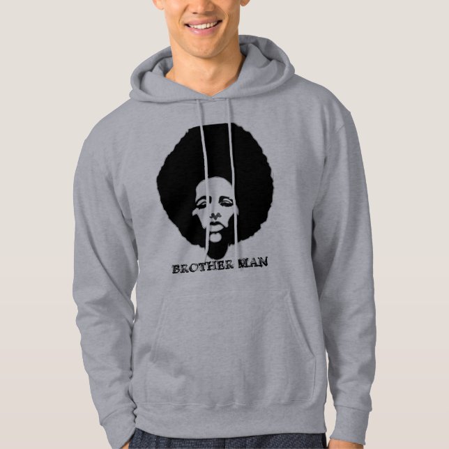 AFRO BIG MAN PIC, BROTHER MAN HOODIE (Front)