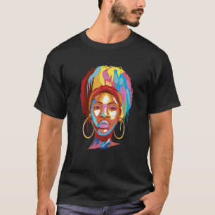 Afro Black Girl Painting T-Shirt