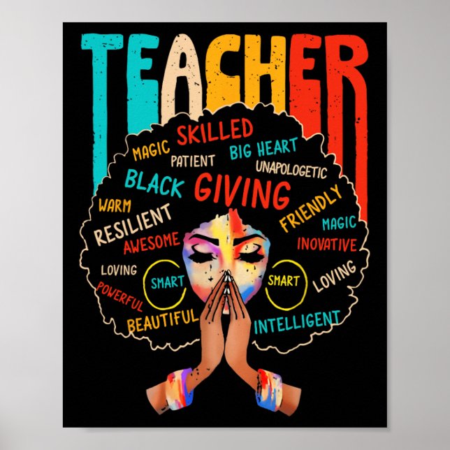 Afro Black History Month African American Teacher  Poster (Front)