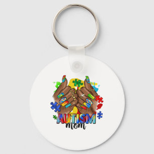 Afro Black Nail Autism Mum Autism Awareness Day 20 Key Ring