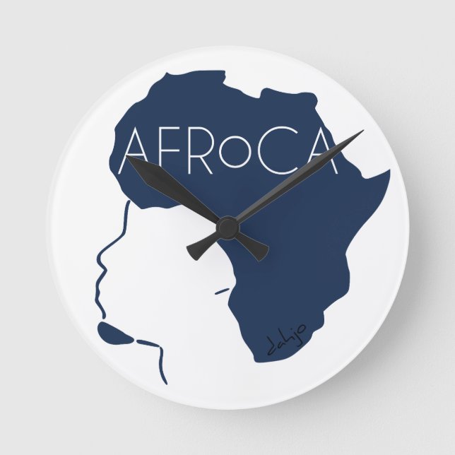 Afro Black Natural Hair Round Clock (Front)