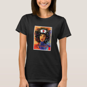 Afro Black Nurse Black History Month African Ameri T-Shirt
