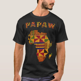 Afro Black Papaw African Ghana Kente Cloth Family  T-Shirt