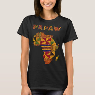 Afro Black Papaw African Ghana Kente Cloth Family T-Shirt