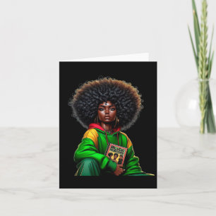Afro Black Queen Africa Colour - Black History Mon Card