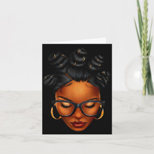 Afro Black Woman African Black History Month Melan Card