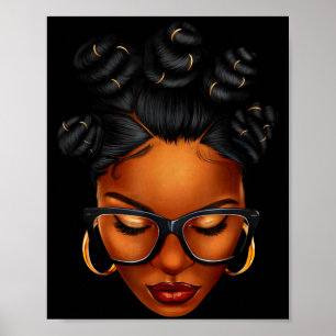 Afro Black Woman African Black History Month Melan Poster