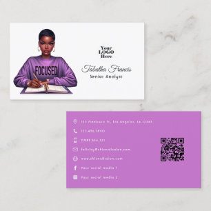 Afro Black Woman Empowerment Leadership Art Business Card
