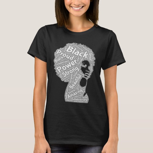 Afro black women Afro Melanin Queen T-Shirt (Front)