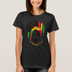 Afro Black Women American Flag Juneteenth June 19t T-Shirt
