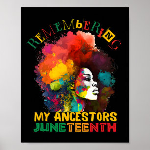 Afro Black Women Juneteenth Remembering My Ancesto Poster
