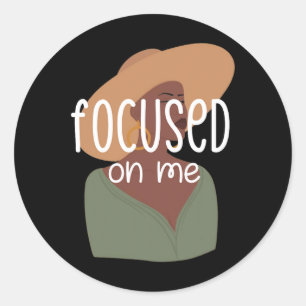 Afro Black Women Melanin Girl Magic Afro Brown Sug Classic Round Sticker