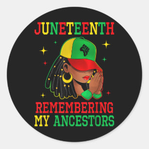 Afro Black Women Melanin Queen Juneteenth Remember Classic Round Sticker
