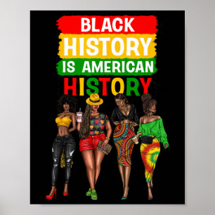 Afro Black Women Proud Black History Is American H Poster