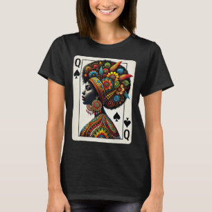 Afro Black Women Queen Spades African Roots Black  T-Shirt