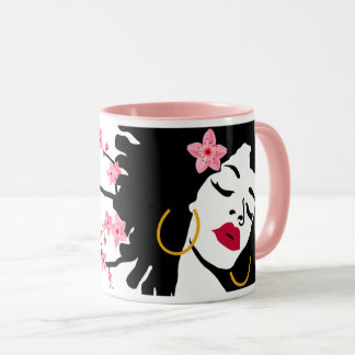 Afro Blossom Woman Mug