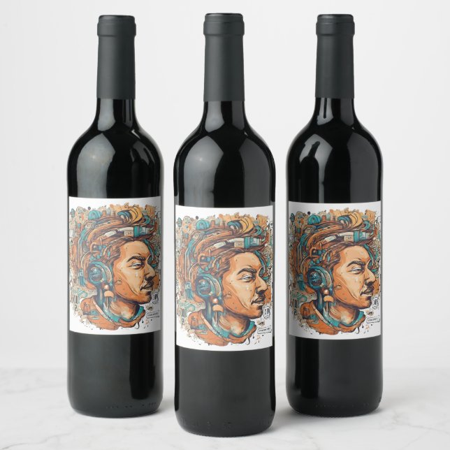 Afro Boho Queen – Colorful Artistic Wine Label (Bottles)