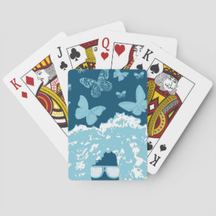 Afro, Butterflies and Sunglasses Playing Cards