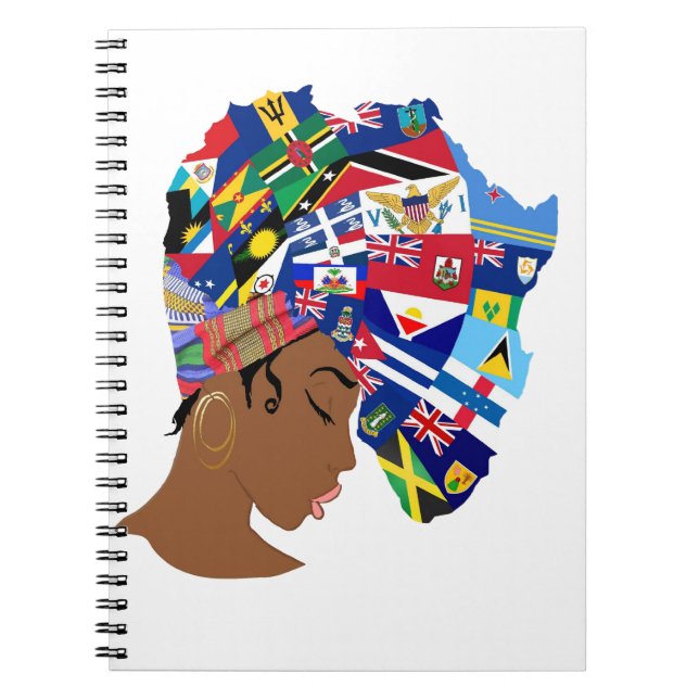 Afro Caribbean Queen Notebook (Front)