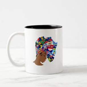 Afro Caribbean Queen Two-Tone Coffee Mug