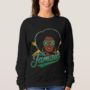 Afro Carribean Woman Jamaica Flag Vacations Sweatshirt
