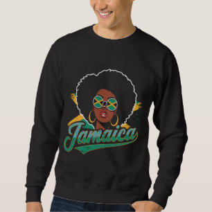 Afro Carribean Woman Jamaica Flag Vacations Sweatshirt