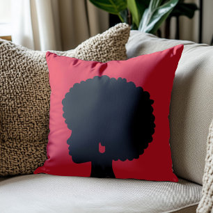 Afro-Centric Red Throw Pillow