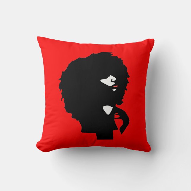Afro chic natural hair illustration cushion (Front)