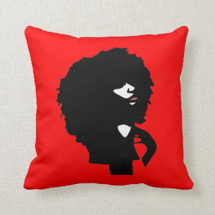Afro chic natural hair illustration cushion