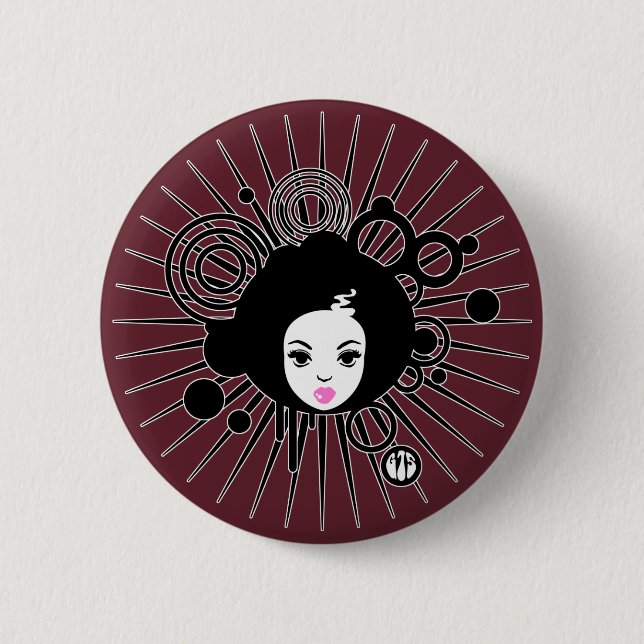 Afro Chick 6 Cm Round Badge (Front)