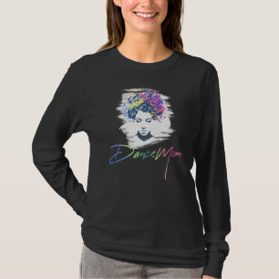 Afro Colourful Butterflies Messy Bun Dance Mum Mot T-Shirt