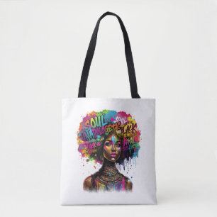 Afro Colourful Unapologetically Black Woman Tote Bag