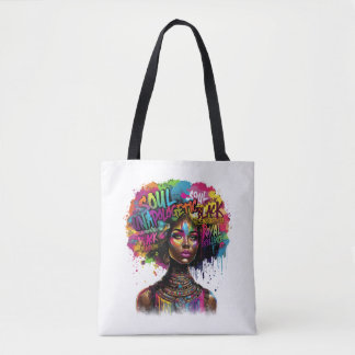 Afro Colourful Unapologetically Black Woman Tote Bag