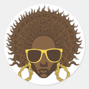 Afro Cool Classic Round Sticker
