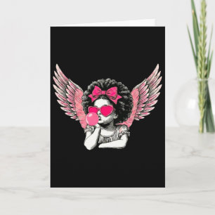 Afro Cupid With Sungles Blowing Bubble Gum Valenti Card