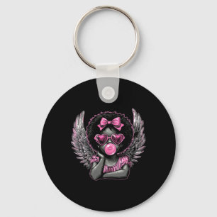 Afro Cupid With Sungles Blowing Bubble Gum Valenti Key Ring