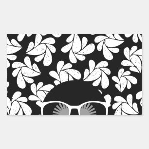 Afro Diva Black & White Rectangular Sticker