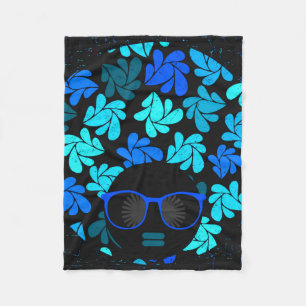 Afro Diva Blue Fleece Blanket