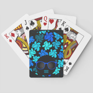 Afro Diva Blue Playing Cards